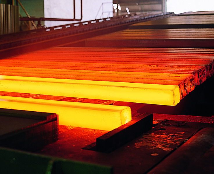 Steel billets produced in an Iranian steel manufacturing plant